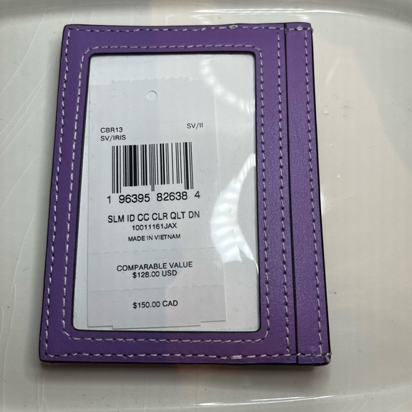 Coach Iris Denim Quilted Card Holder - Picture 3 of 3